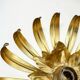 Vintage gold leaf metal wall light flower applique