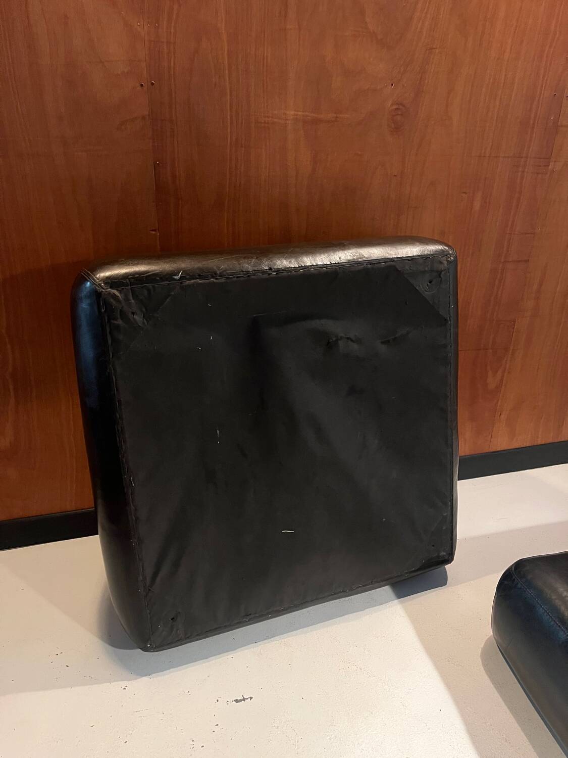 Leather poufs from Roche Bobois around 2000.