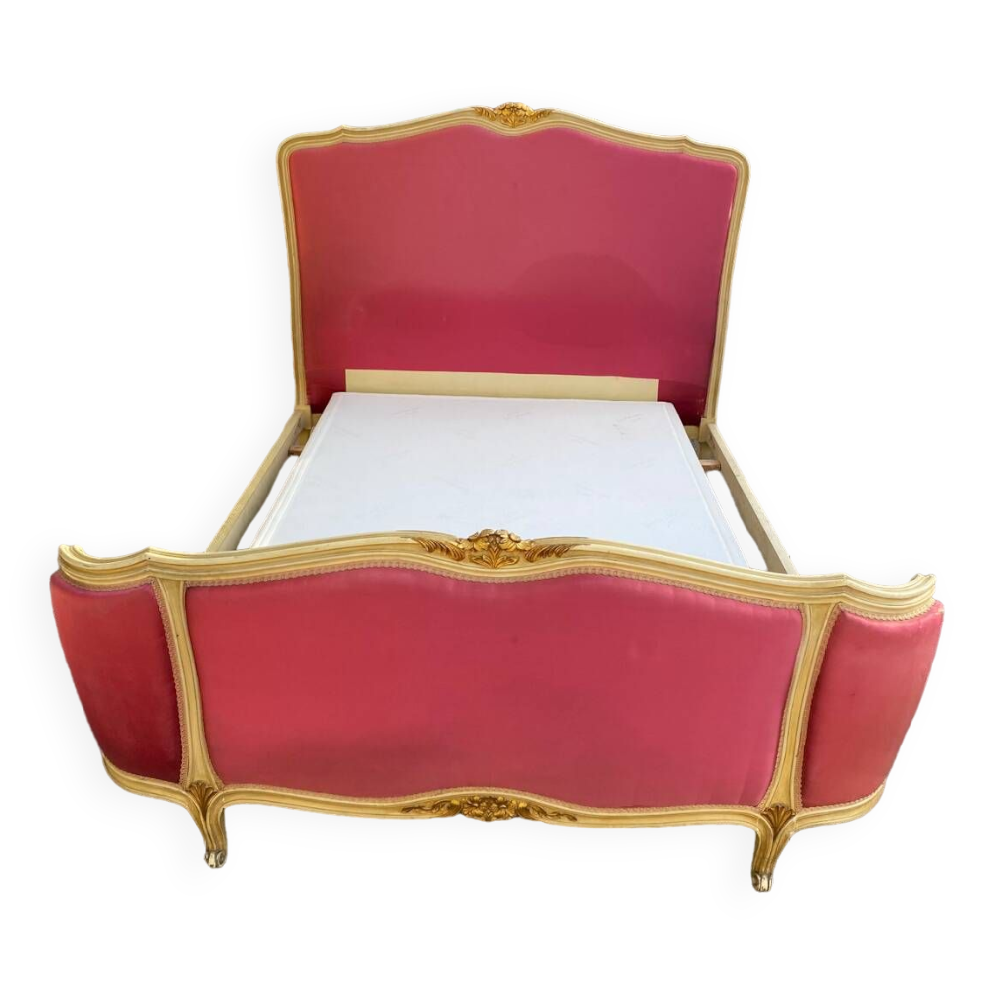 Pink Louis XV style bed