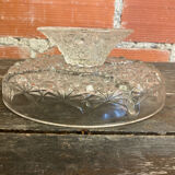 Vintage Decorated Moulded Crystal Aperitif Plate on Stand #D66