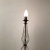 Glass lamp foot and wrought iron