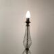 Pied de lampe en verre et fer forgé