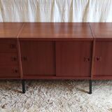 Enfilade moderniste en teck par René-Jean Caillette - années 50/60