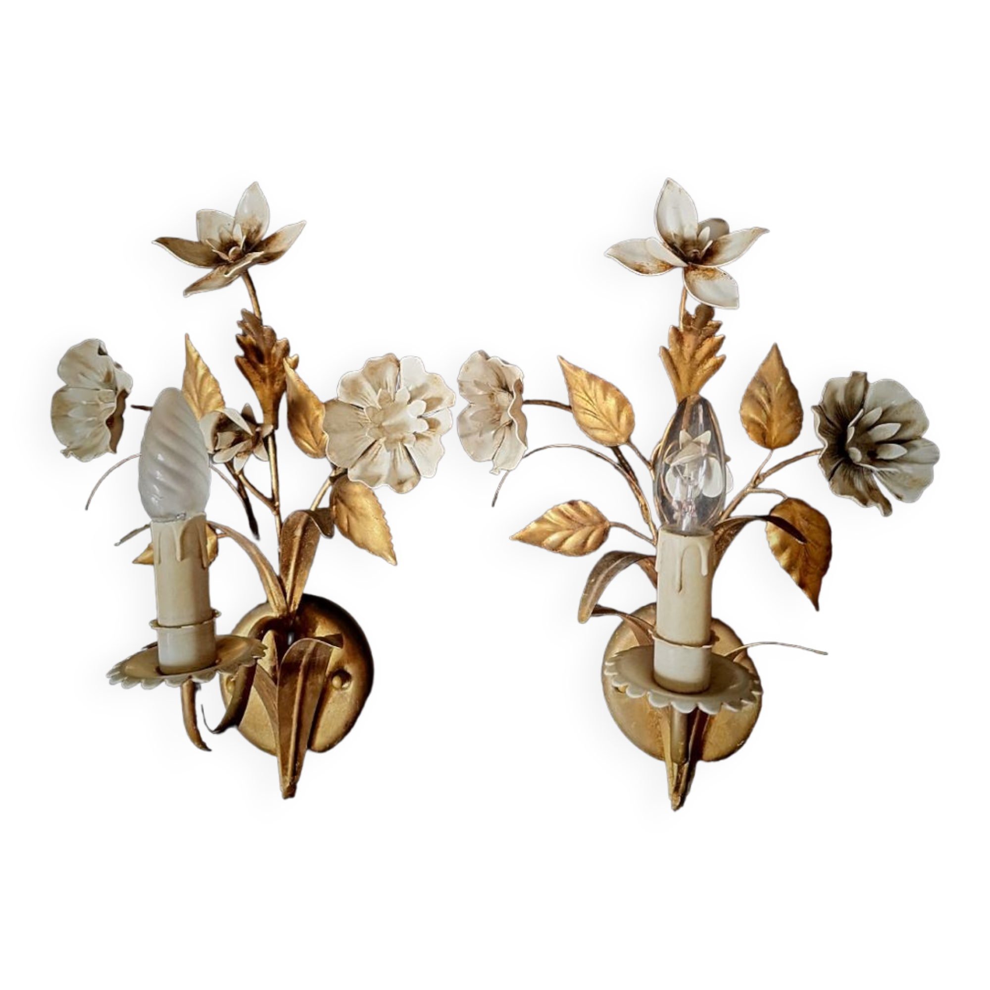 Paire d'appliques florale masca italie