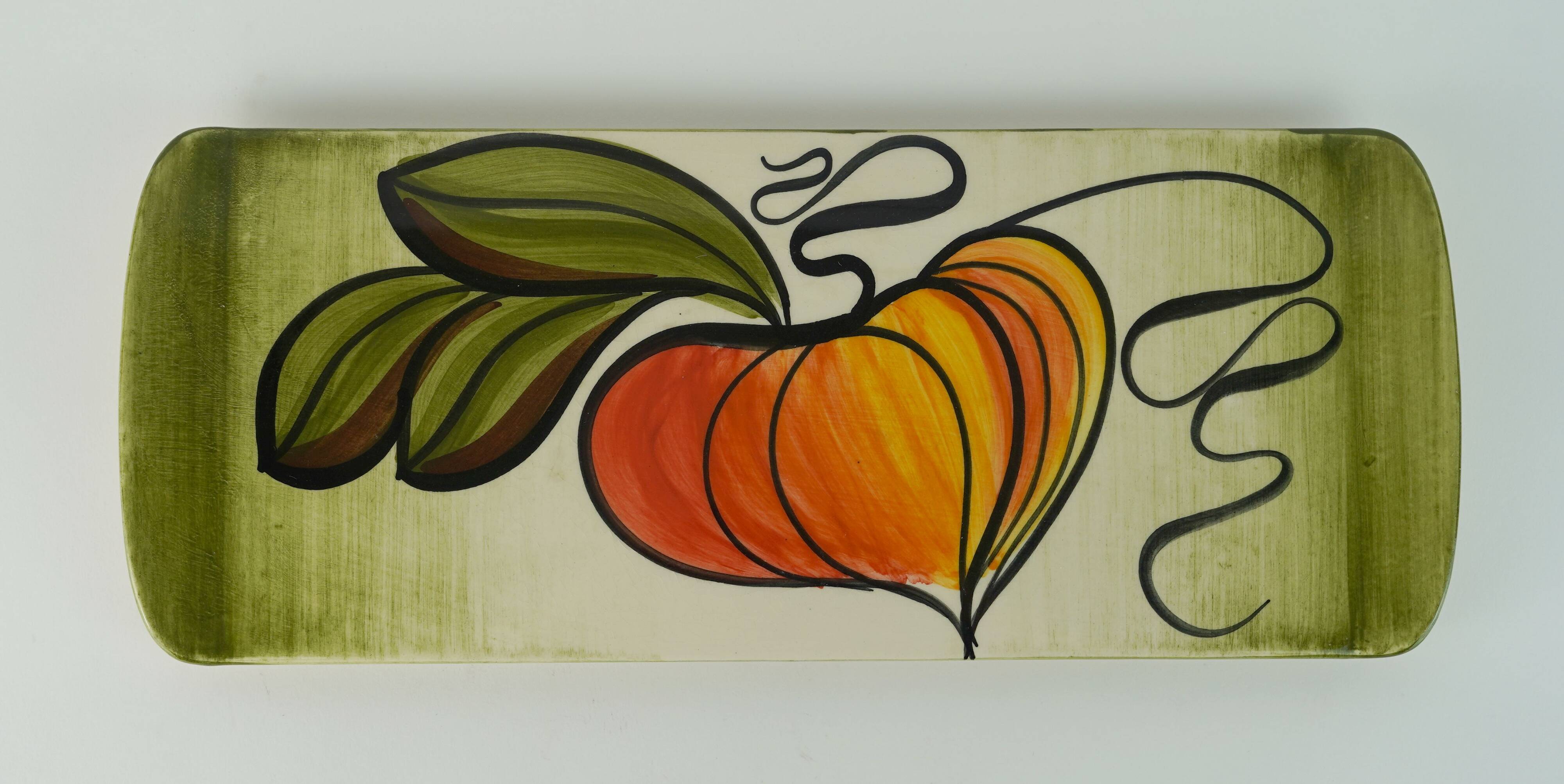 mid century ceramic CAKE PLATTER stutzel sachs aalen autumn decor