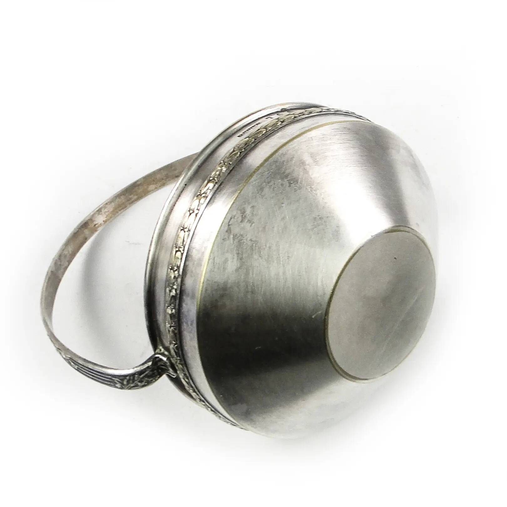 Basket sugar bowl Eclecticism, silver-plated brass, crystal, Poland, 1930s.