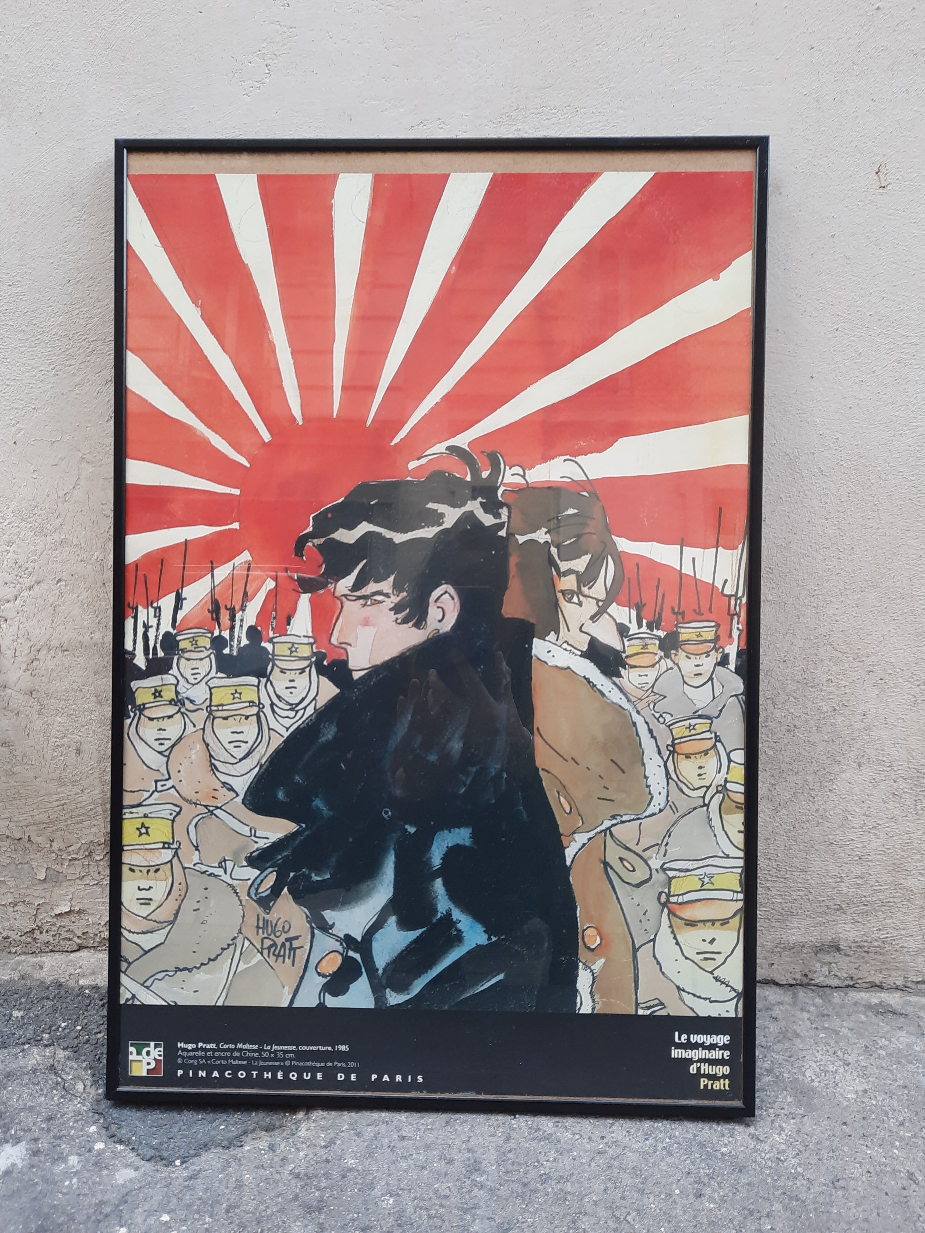 Affiche d'exposition hugo pratt , corto maltese