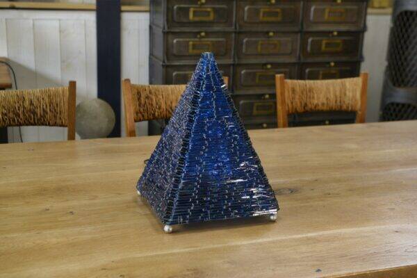 Table lamp in raw glass mosaic from the 70s