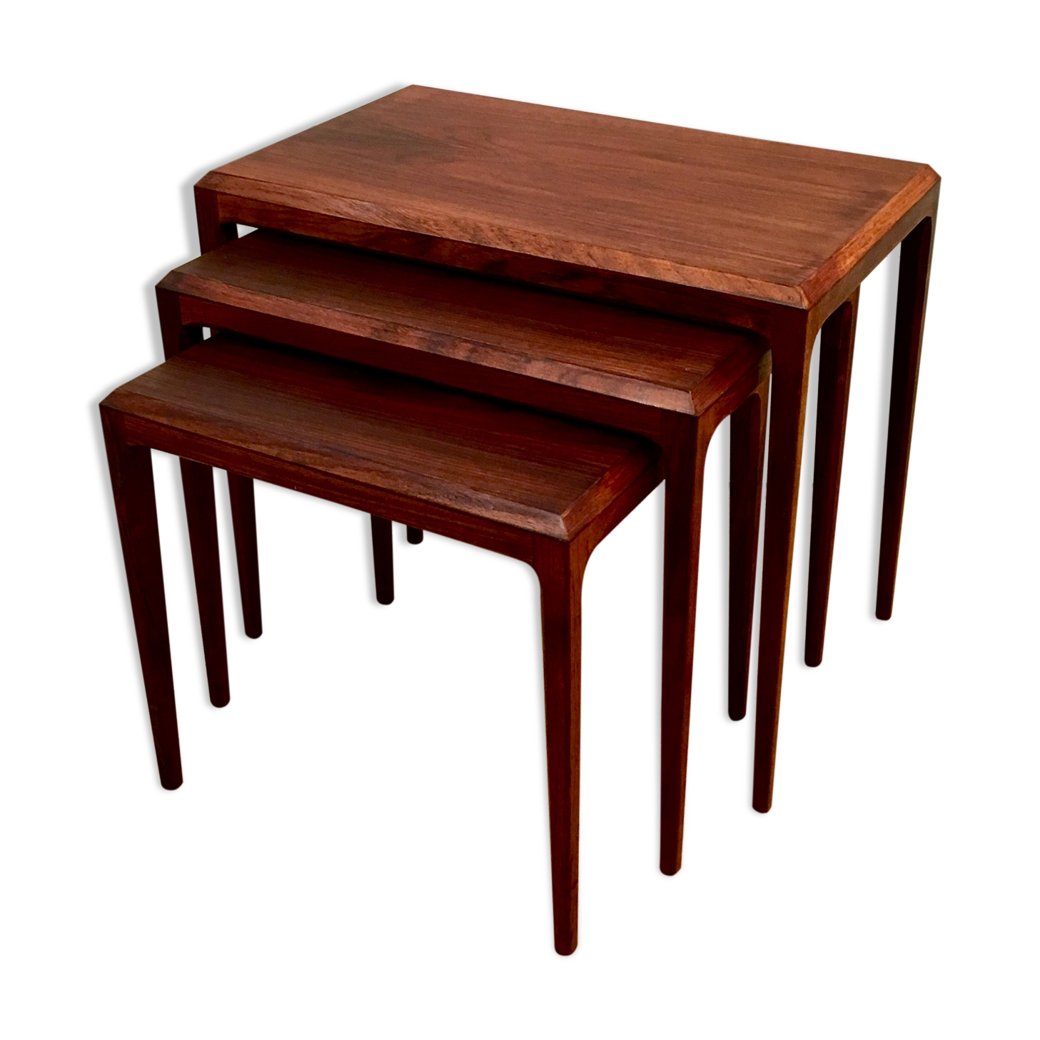 Rosewood nesting tables by Johannes Andersen, for Silkeborg Denmark 1960