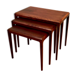 Rosewood nesting tables by Johannes Andersen, for Silkeborg Denmark 1960