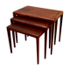 Rosewood nesting tables by Johannes Andersen, for Silkeborg Denmark 1960