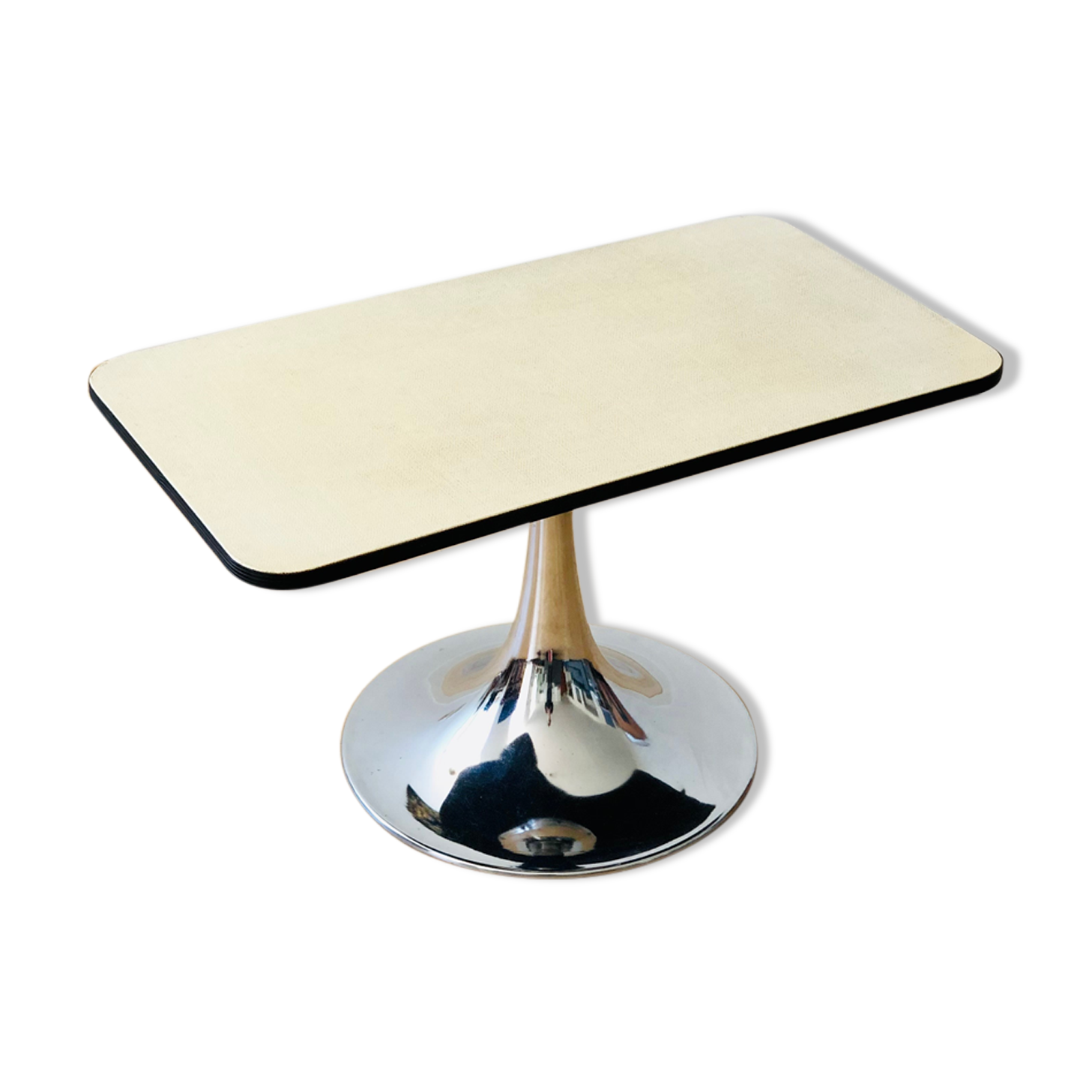 Vintage coffee table chrome tulip foot