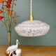 Vintage white Clichy glass lampshade pendant light