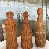 Set of 3 rattan bottles