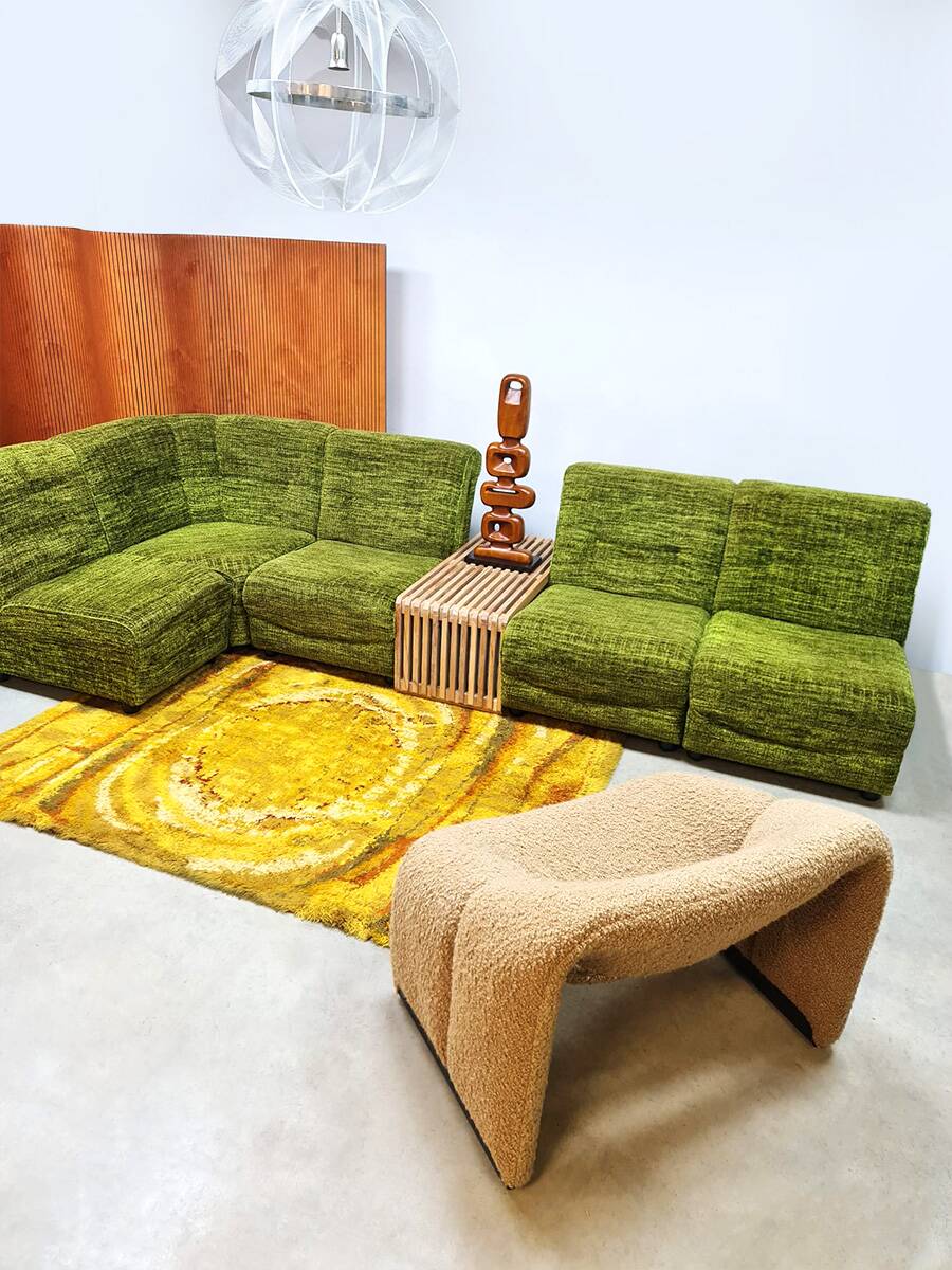 Vintage modular sofa seating elements 'Forest green'