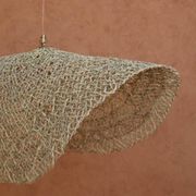 Handmade wicker hanging basket with brass finish