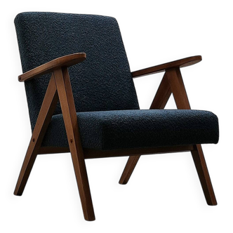 Mid Century Easy Chair Model B - 310 Var in Blue Boucle