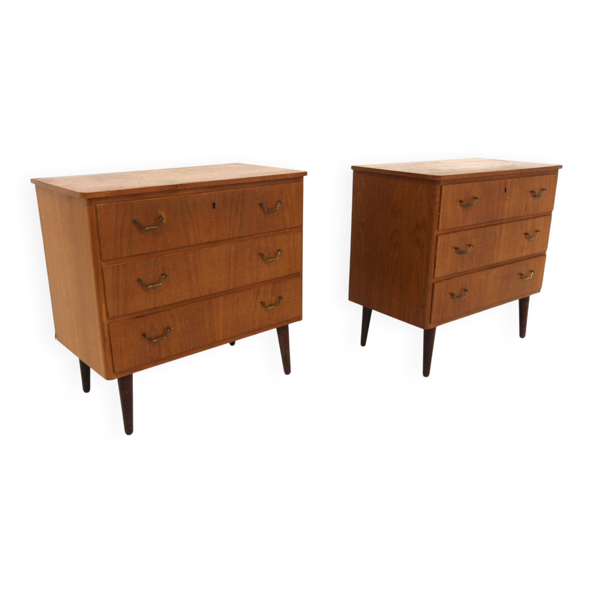 Set de 2 commodes scandinave en teck, Suède, 1950