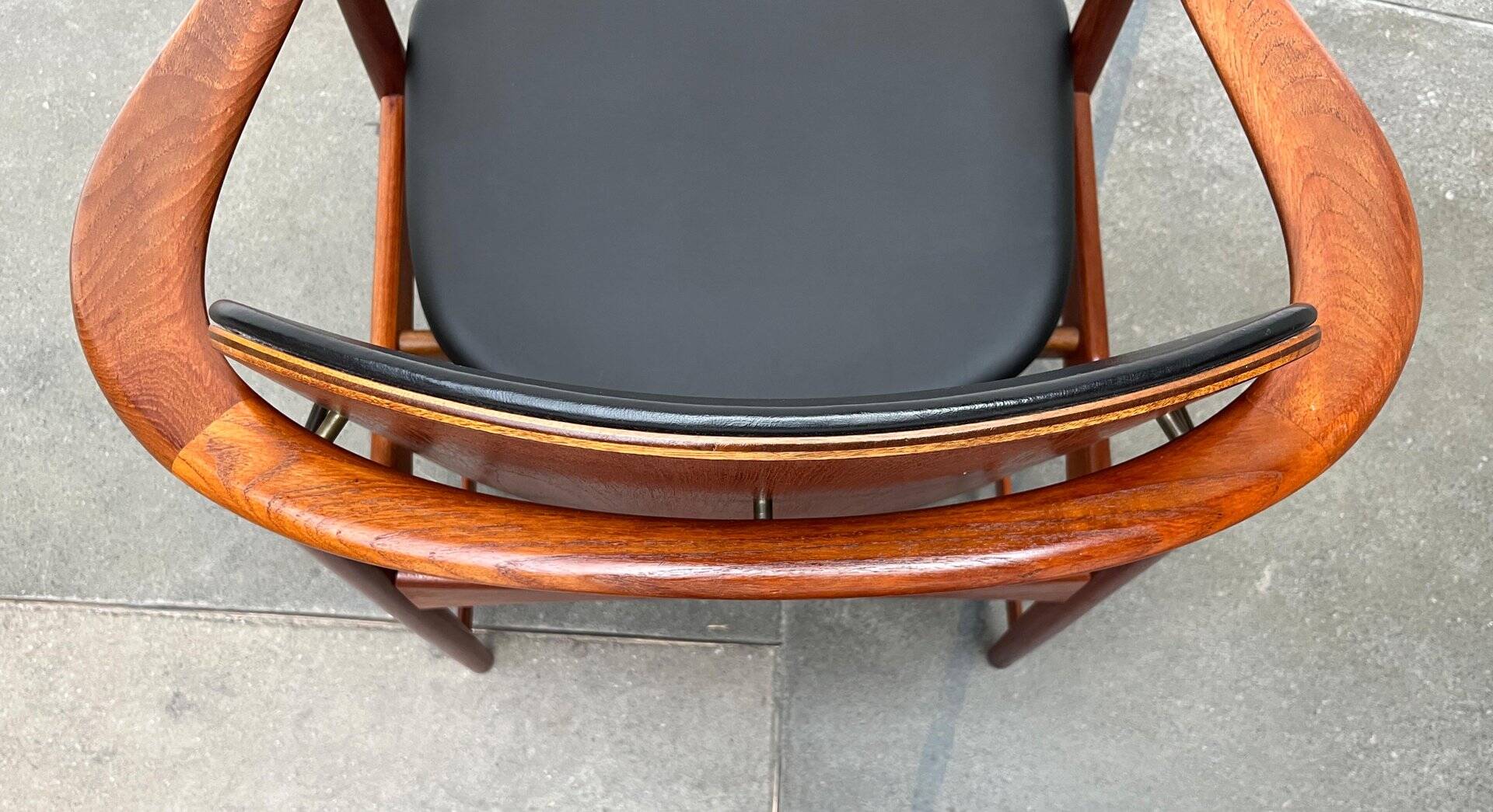 Fauteuil King en Teck Danois du Milieu du Siècle par Arne Hovmand Olsen pour Onsild Møbelfabrik et Jutex, années 1950