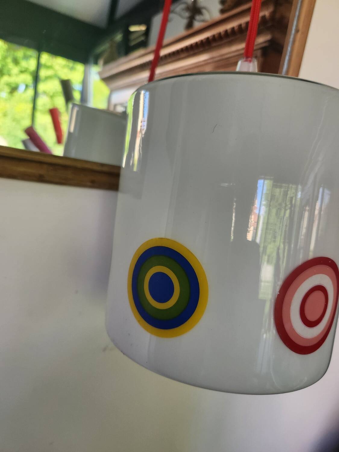 Vintage opaline glass pendant light