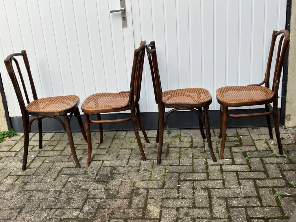 4 Thonet and Fischel bistro chairs