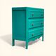 Art Deco emerald green chest of drawers