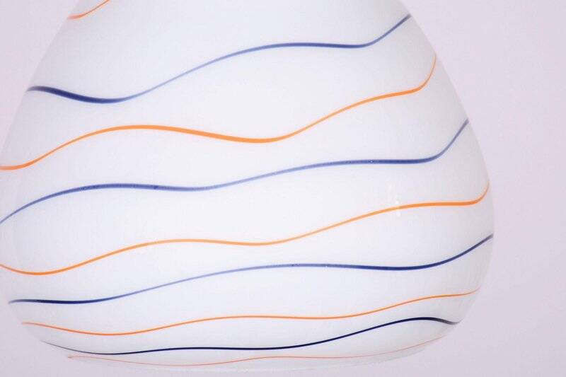 Mid-Century Czech Chromed Steel and Milk Glass Pendant Light, 1960s