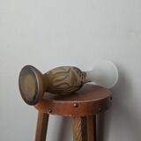 Art Deco glass paste vase signed Macau, Gallé inspiration, plant decoration