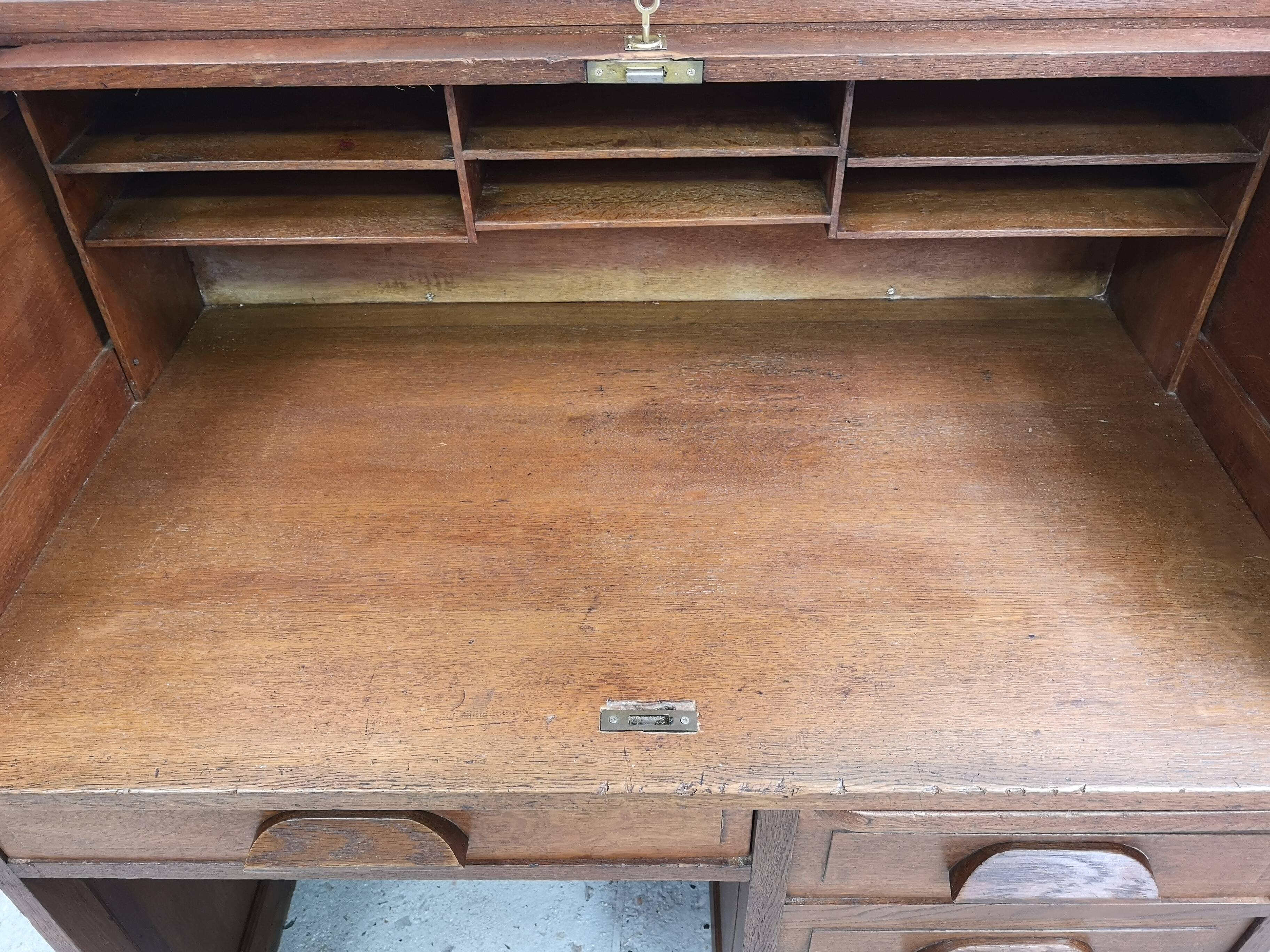American office with curtain box administration oak