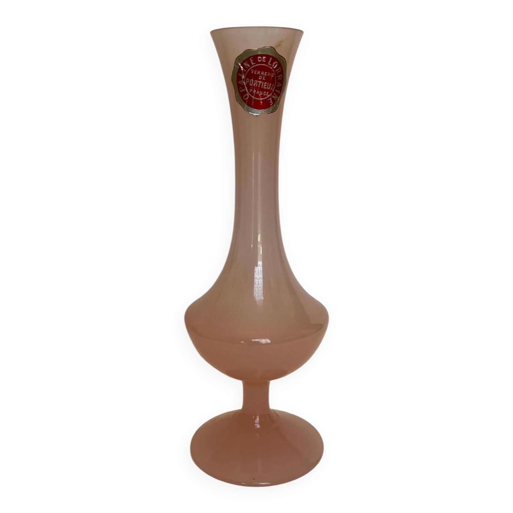 Pink opaline single-flower vase