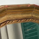 Vintage round wooden mirror