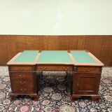 Classic English desk with green leather