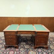 Classic English desk with green leather