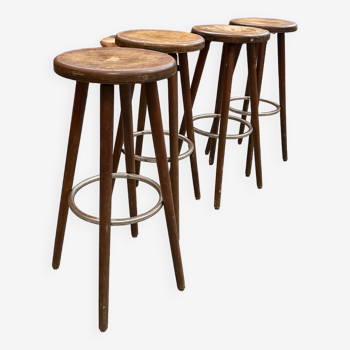 Suite of 4 bar stools
