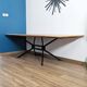 Extendable wooden and metal table, 80s
