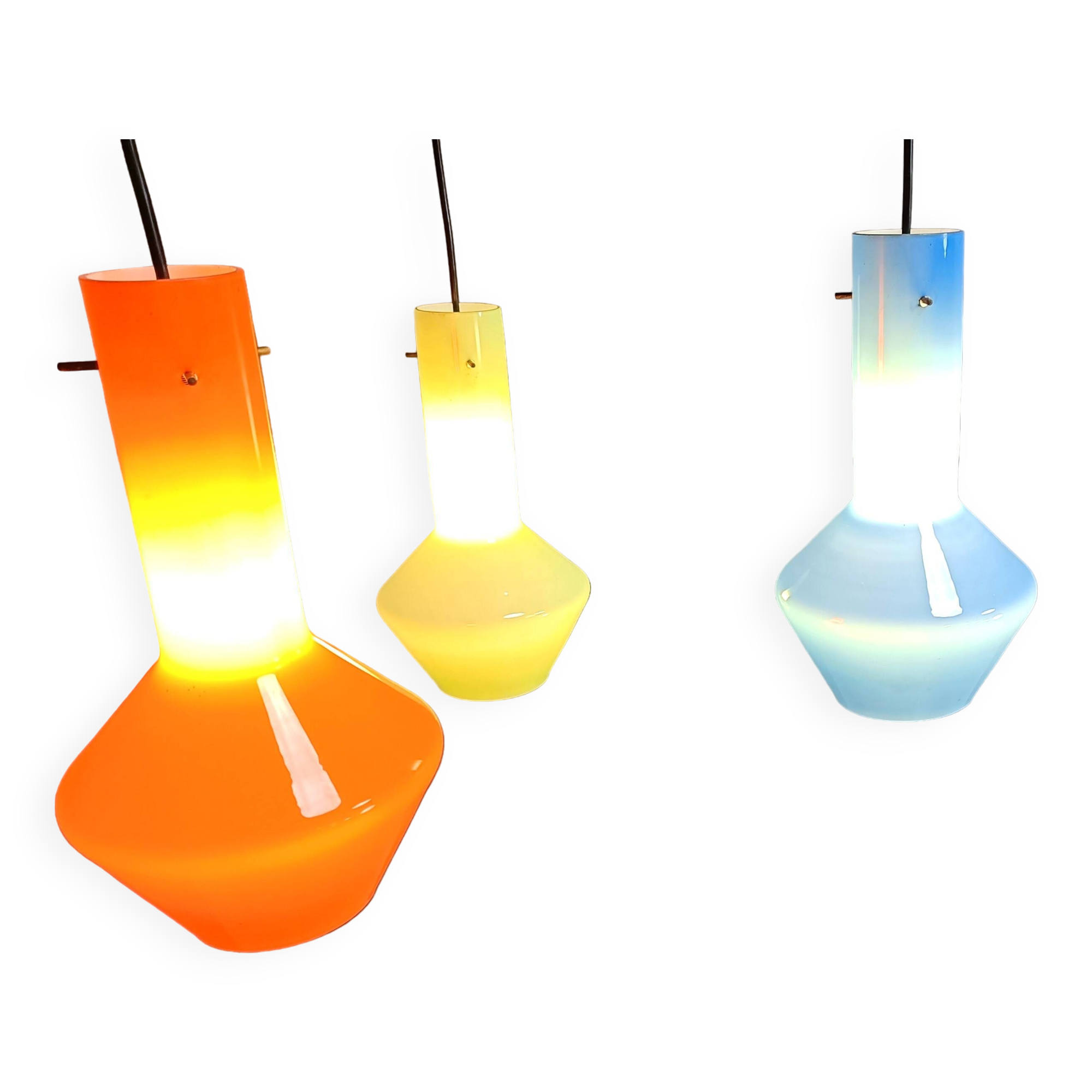 Vintage italian murano glass chandelier, 1960s