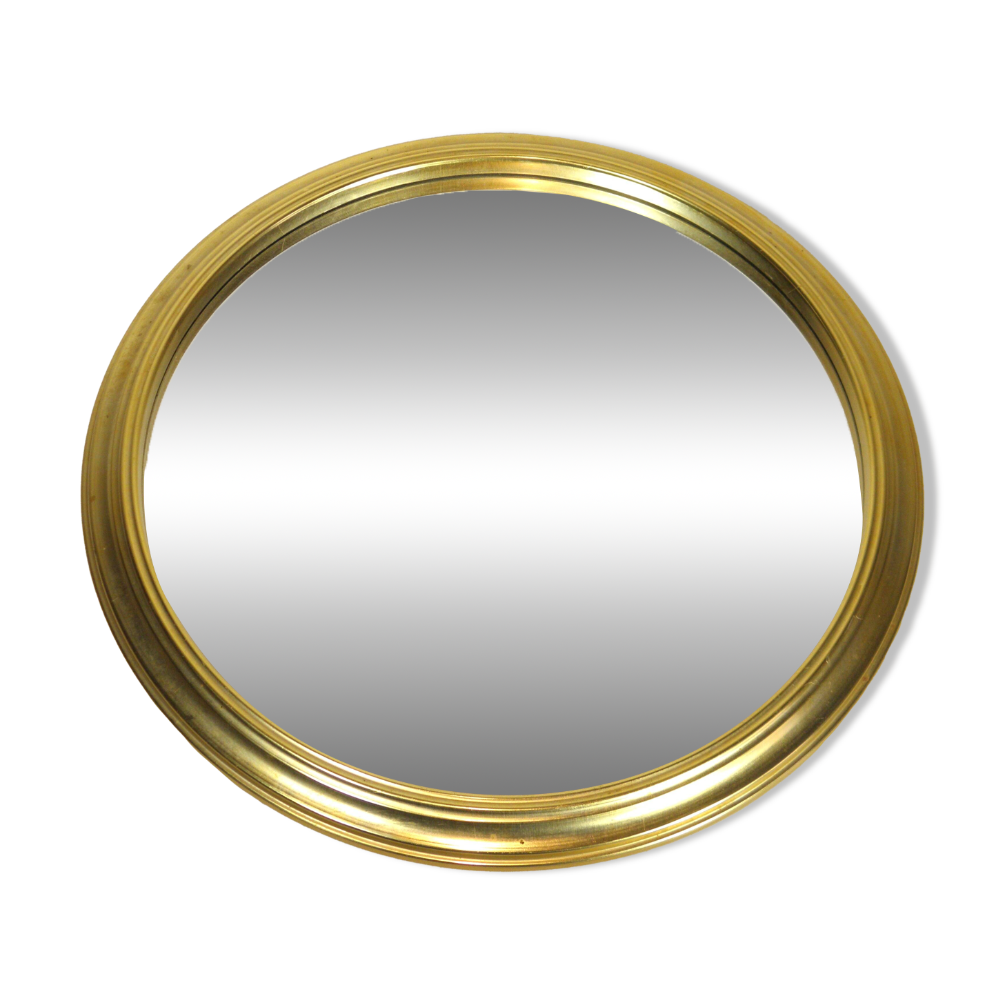 Round gold metal mirror 31 cm