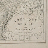 Old map of America from the North of 1862