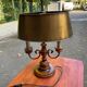 Hot water bottle lamp in solid wood and gilded bronze