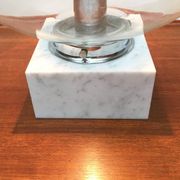 Mid-century glass and marble table lamp 3480 by Erco, 1960s.