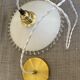 White opaline and gold metal pendant light