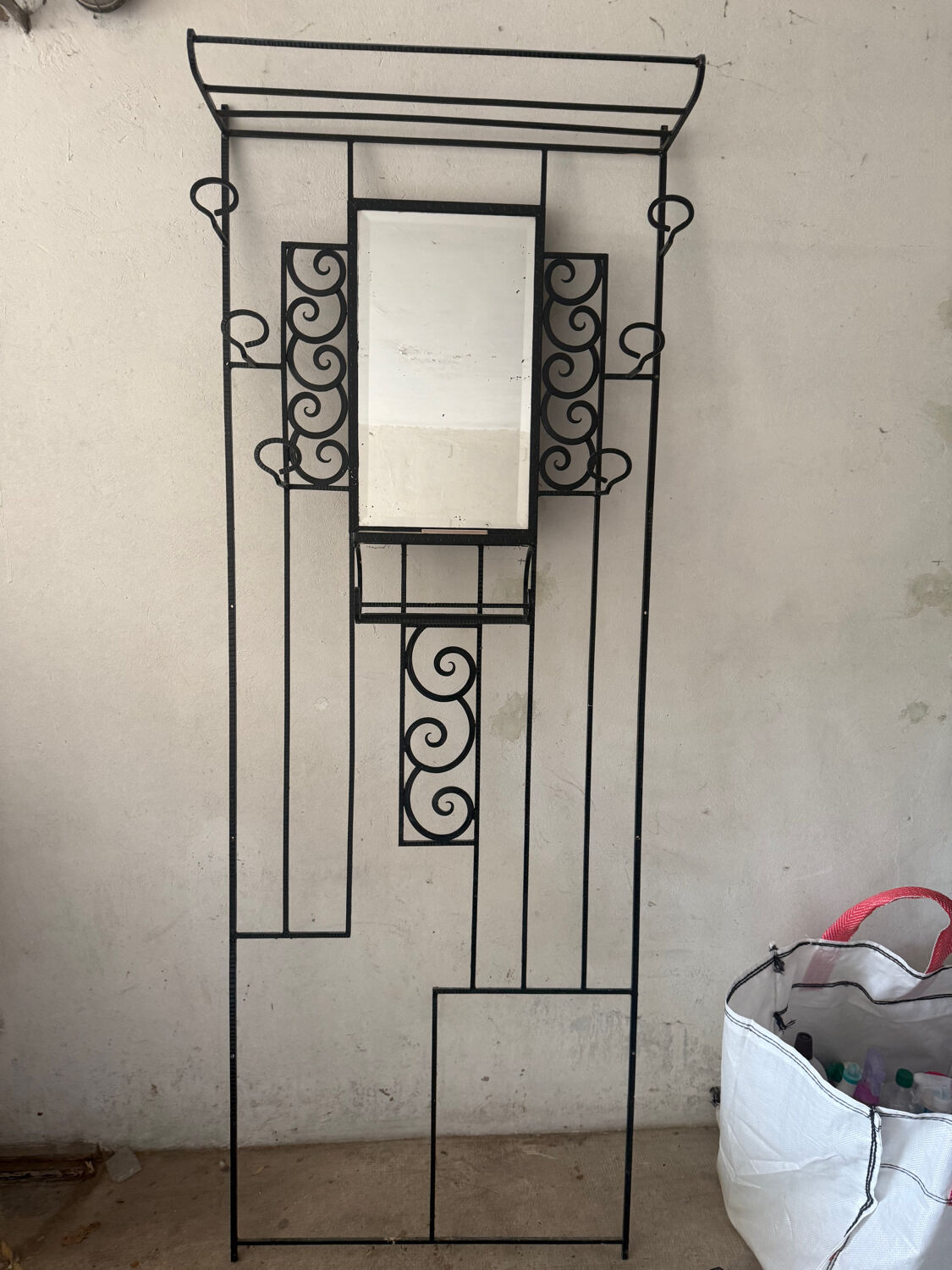 Wrought iron coat rack