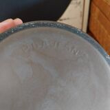 Art deco vase in pressed molded smoked glass signed Pierre d'Avesn