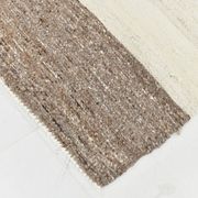 Grand tapis kilim crème et marron, 255 x 313 cm