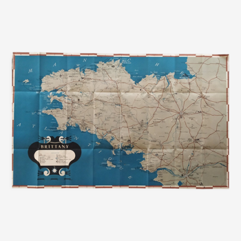 Vintage map of Brittany