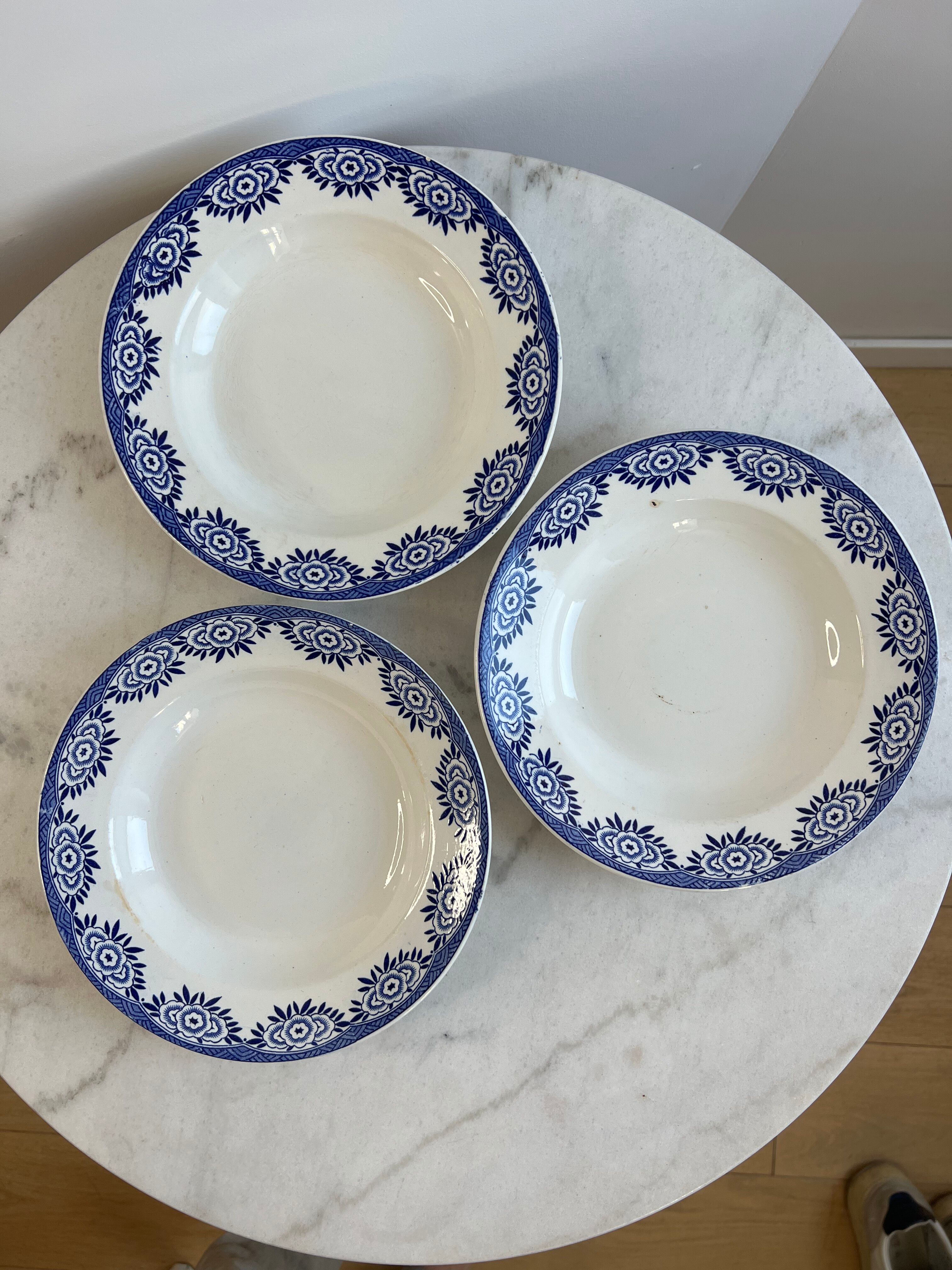Set of 3 deep plates Sarreguemines Capri