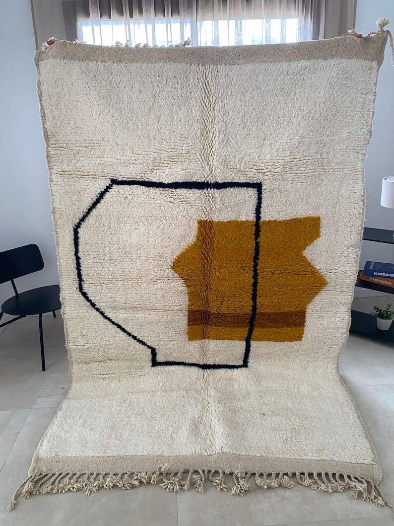 Handmade, multicolored Berber rug in pure wool, size 150 x 250 cm