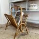 70s magazine rack in rattan & bamboo