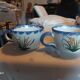 Antique duo cups Quimper signed CB