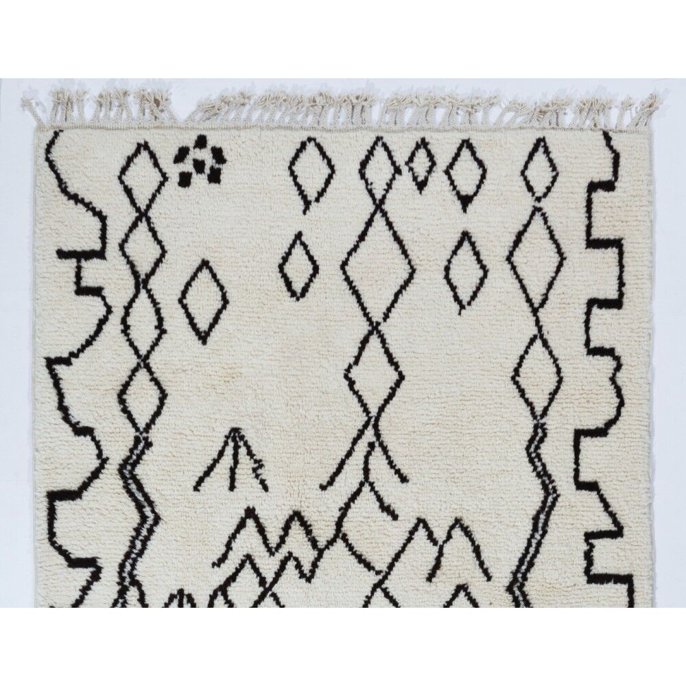 New Moroccan style Tulu Rug Made of Natural Undyed Wool. Custom Options Available